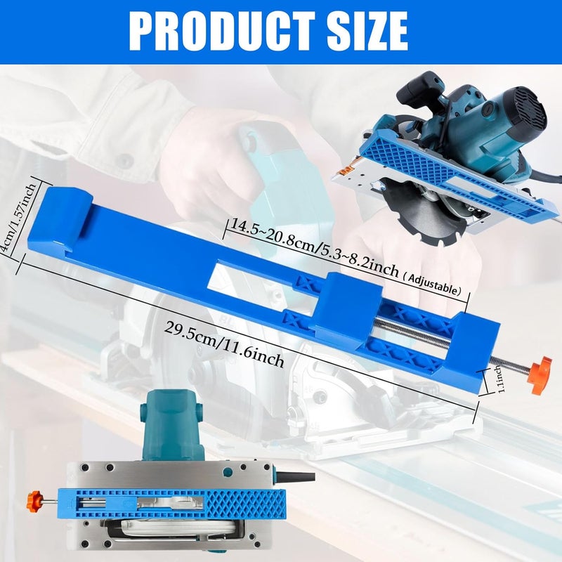 COMATIP Adjustable Cutting Machine Base Guide, New Electric Circular Saw Milling Positioning Clamp, Circular Saw Milling Clamp Precision Wood Cutting Guide for Precision Cutting and Milling Tasks (Blue) - Image 2